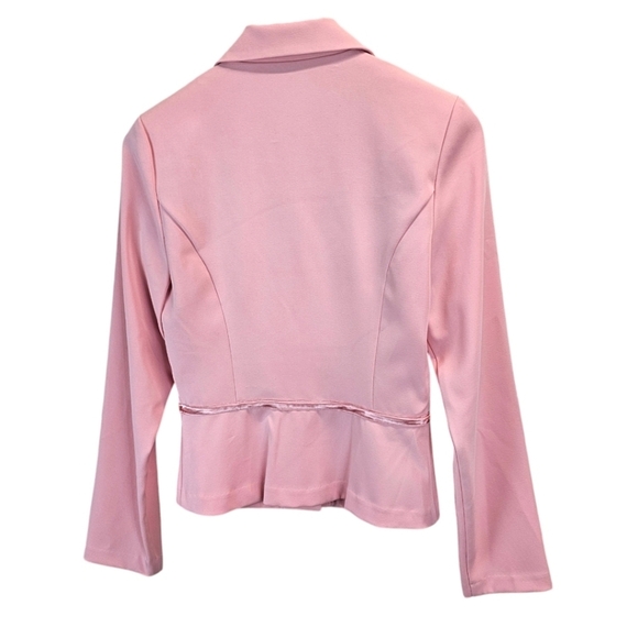 Vintage 90s Byer Too Bow 3 Button Blazer S Pastel Pink Coquette Y2K Soft Girl - Picture 5 of 12
